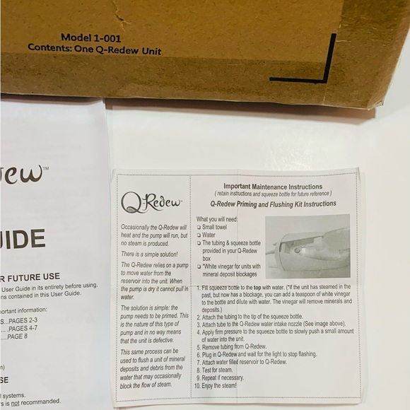 Q-Redew Green Handheld Hair Steamer With Water Compartment And User Guide - Picture 4 of 6